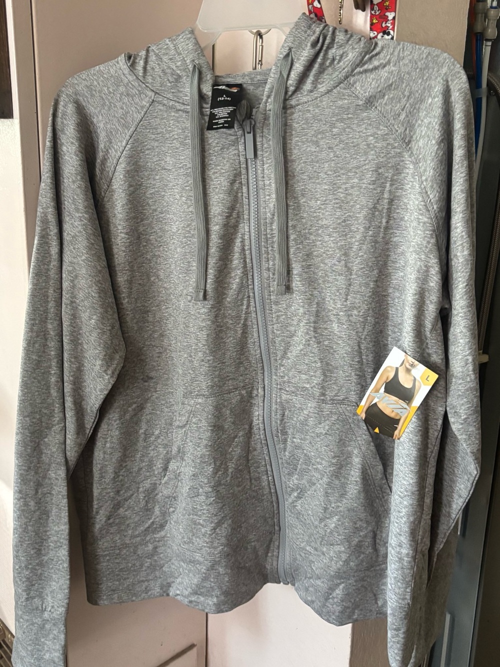 Avia Gray Full-Zip Hooded Sweatshirt
